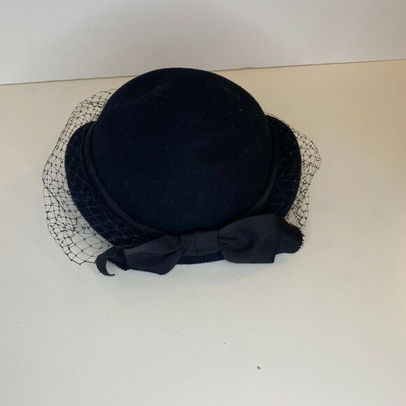 Lancaster Hat Womens Wool Black Netted WPL 4564 USA Steampunk MCM Look - Picture 2 of 10